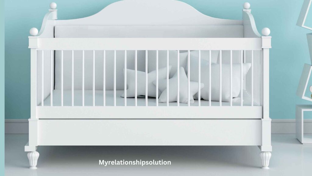 White baby crib